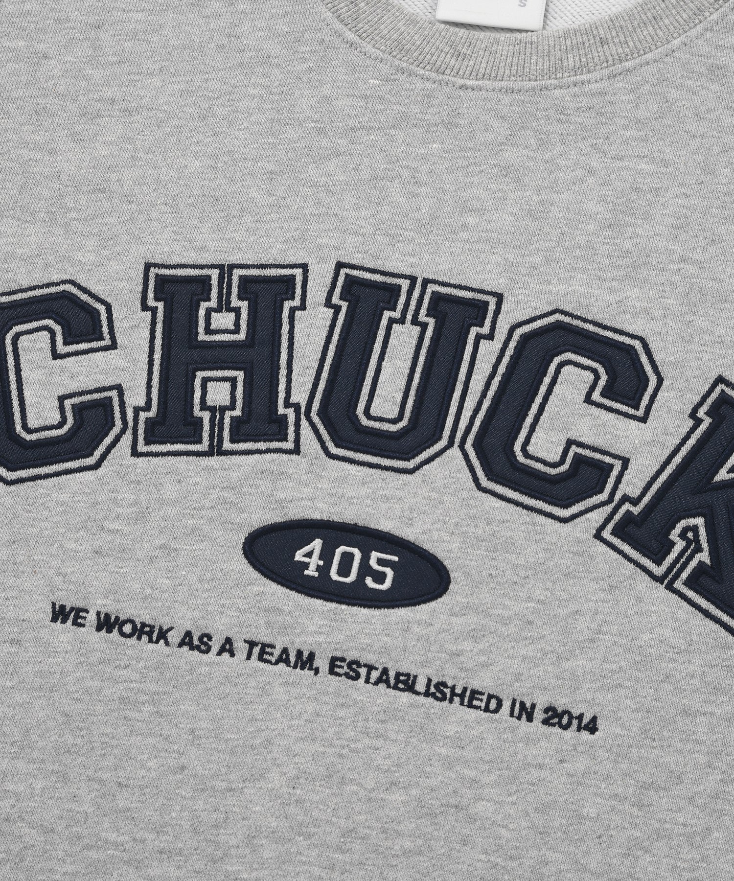 CHUCK アプリケアーチロゴスウェットシャツ / CHUCK APPLIQUE ARCH LOGO SWEATSHIRT (GRAY)