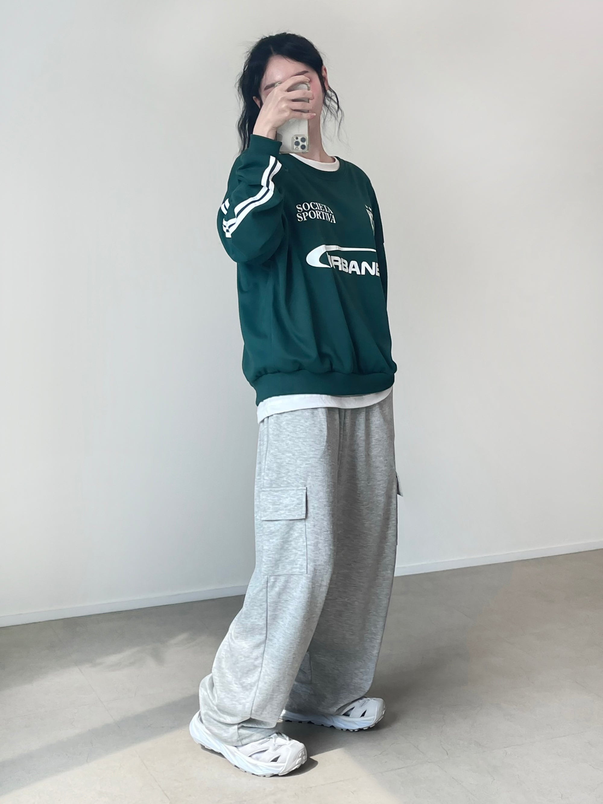 W pocket wide sweatpants