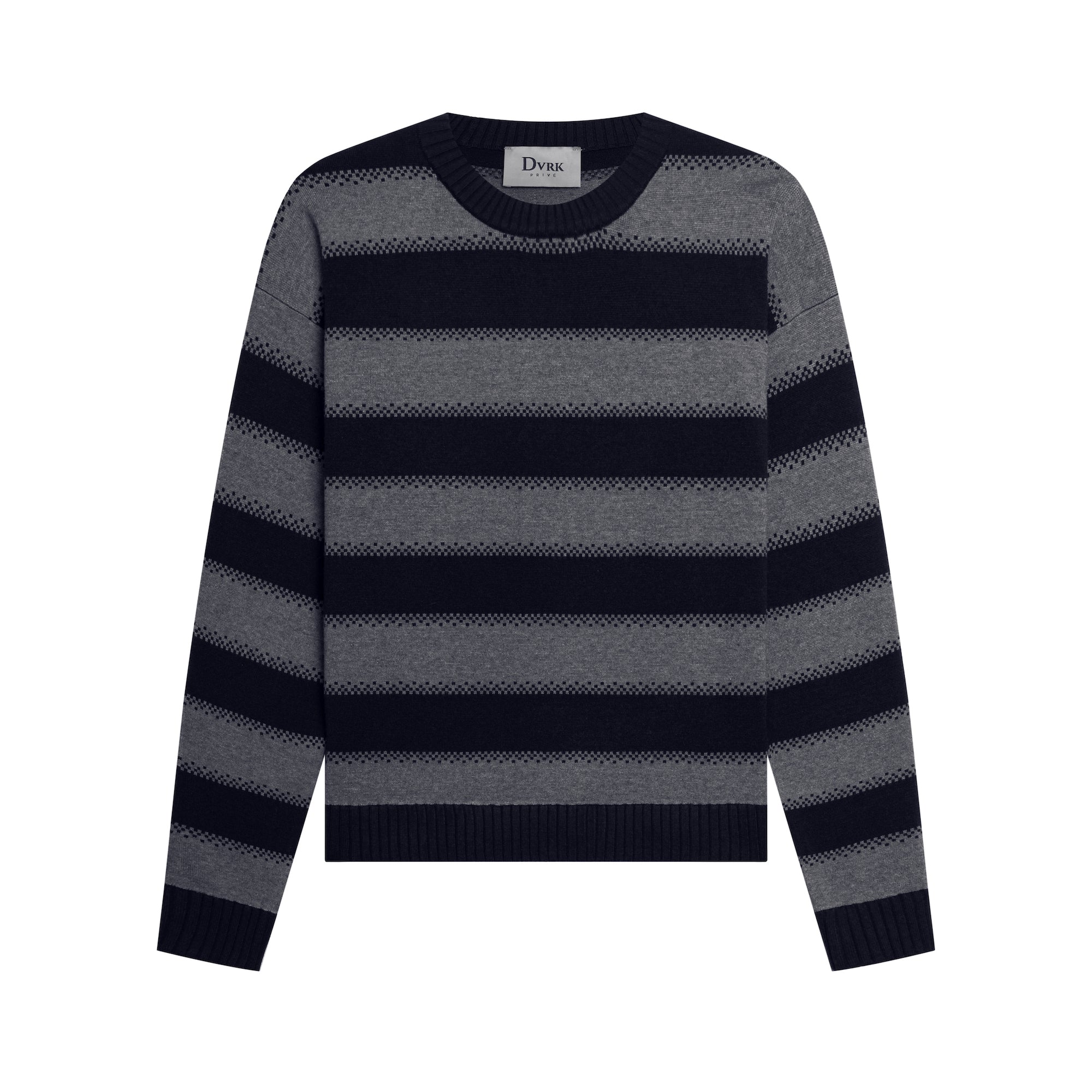 DVRK PRIVÉ GARDENIA STRIPED KNITTED SWEATER - GREY