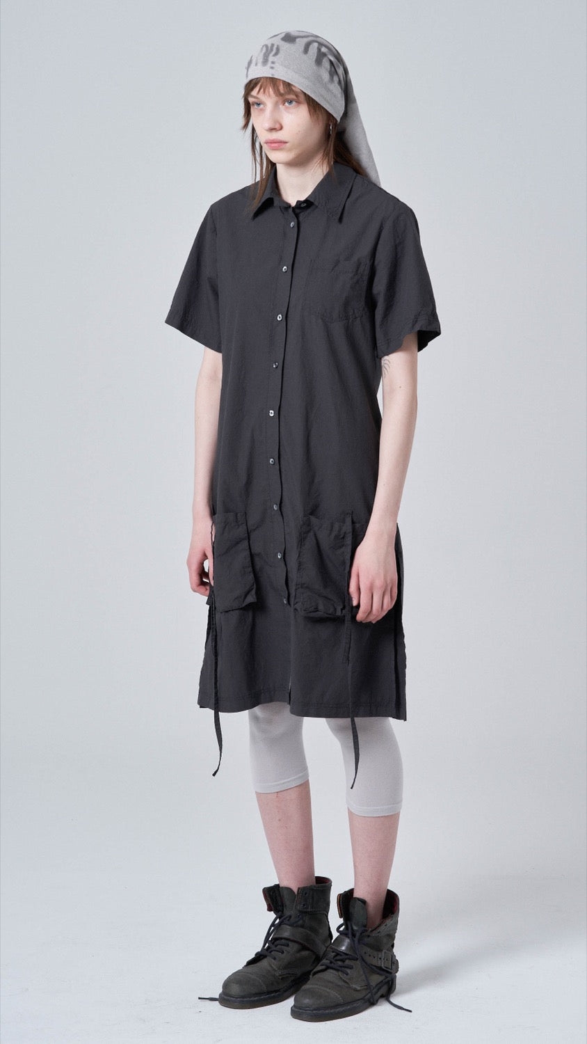 Pocket long shirt_charcoal