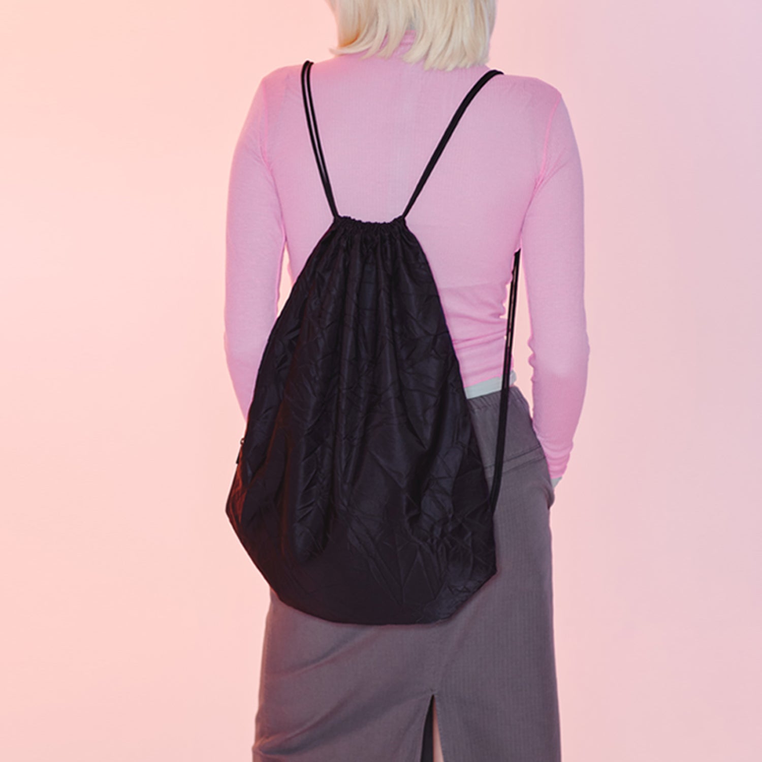 Waterloo Drawstring Bag (Crease Black)