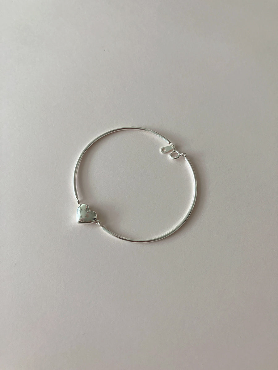 [92.5silver] heart bangle