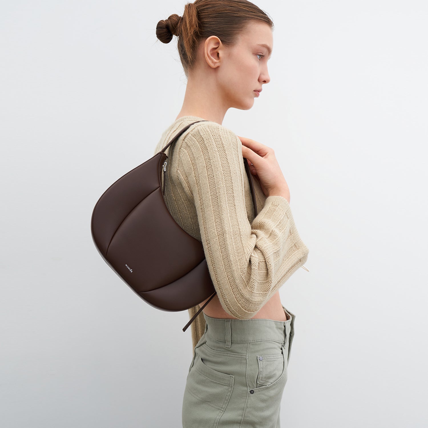 ONION HOBO BAG_BROWN