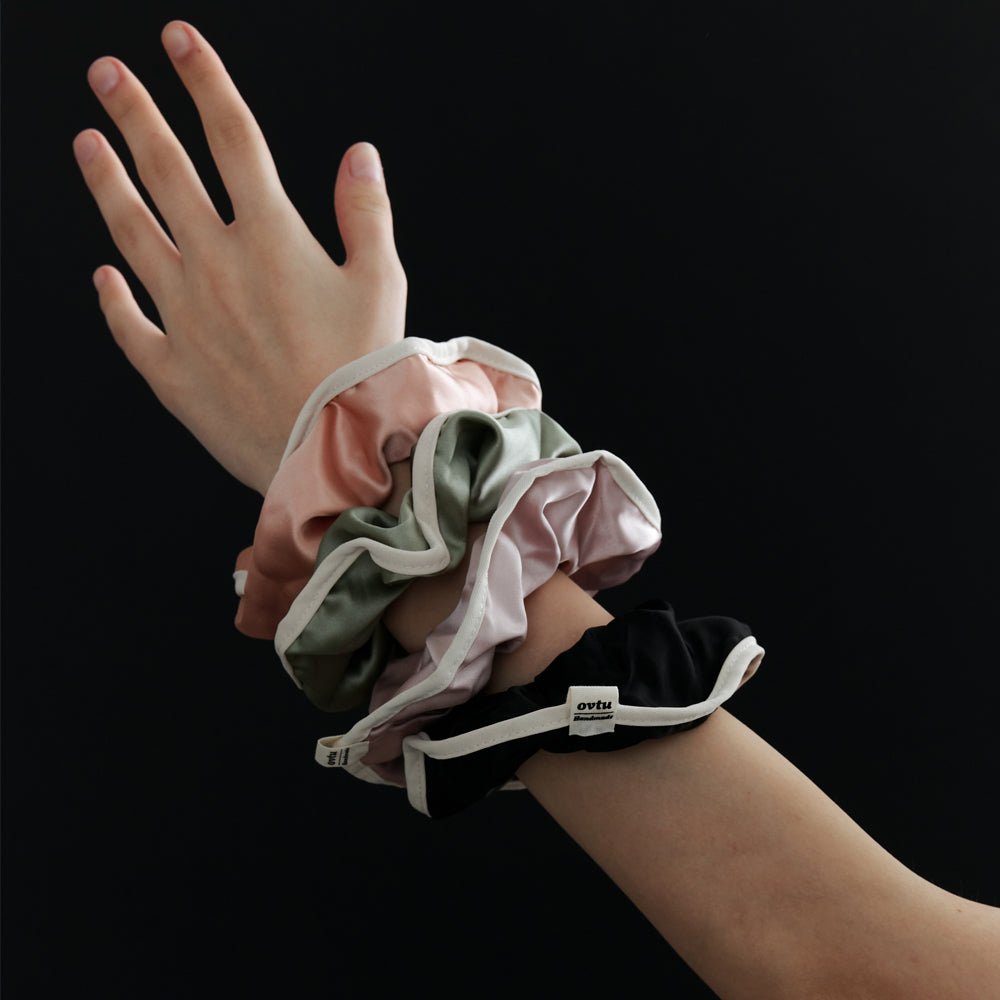 Colorful Line Satin Scrunchie