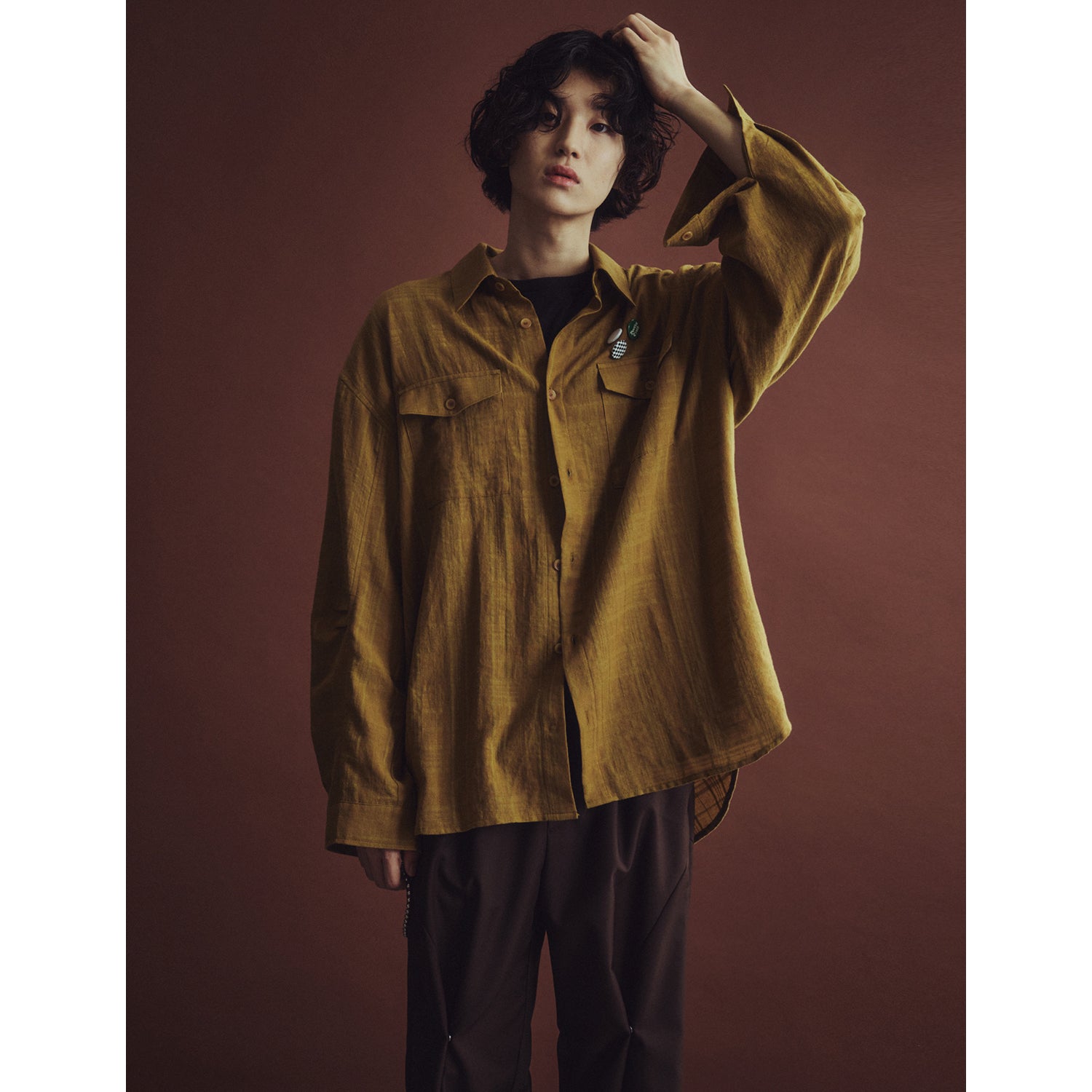 MARANG POCKET CHECK SHIRT_MUSTARD