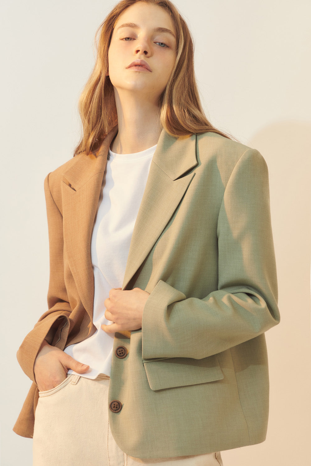 [BREEZE] Color Blocked Jacket_MINT (CTD1)