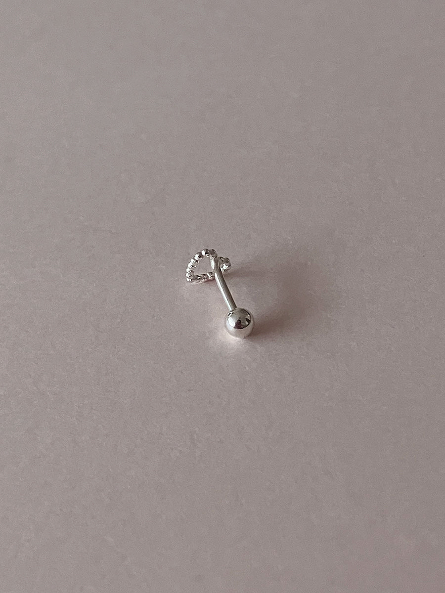 [92.5silver] dot heart piercing (2size)