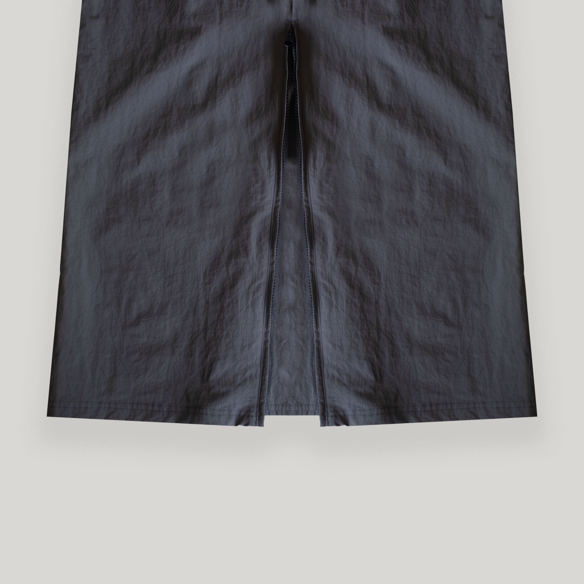 Charcoal Slit Nylon Zipper Skirt