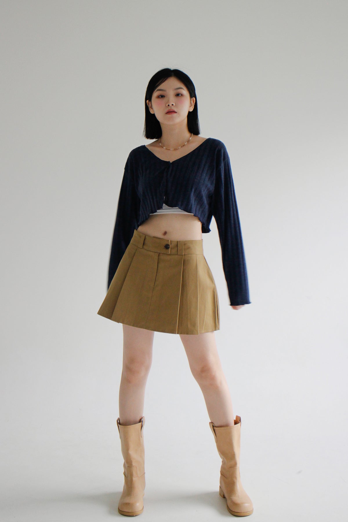 Mayonnaise Pleated Skirt (3color)