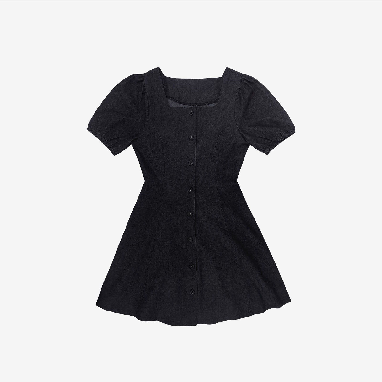 Clony Puff Raw Denim Dress