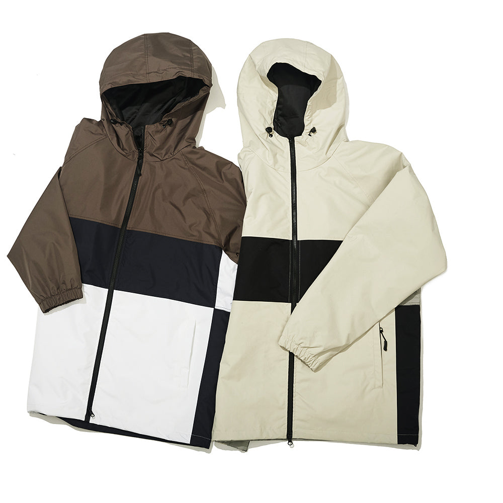 BSR2223FWJK027 CROSS BOX HOODED JACKET KHAKI WHITE