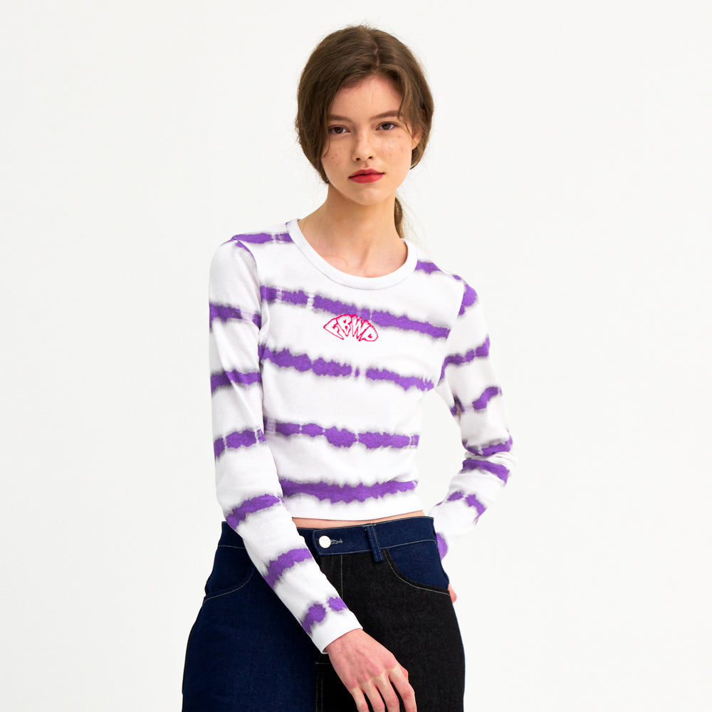 CIROS LONG SLEEVE CROP TEE (VIOLET)