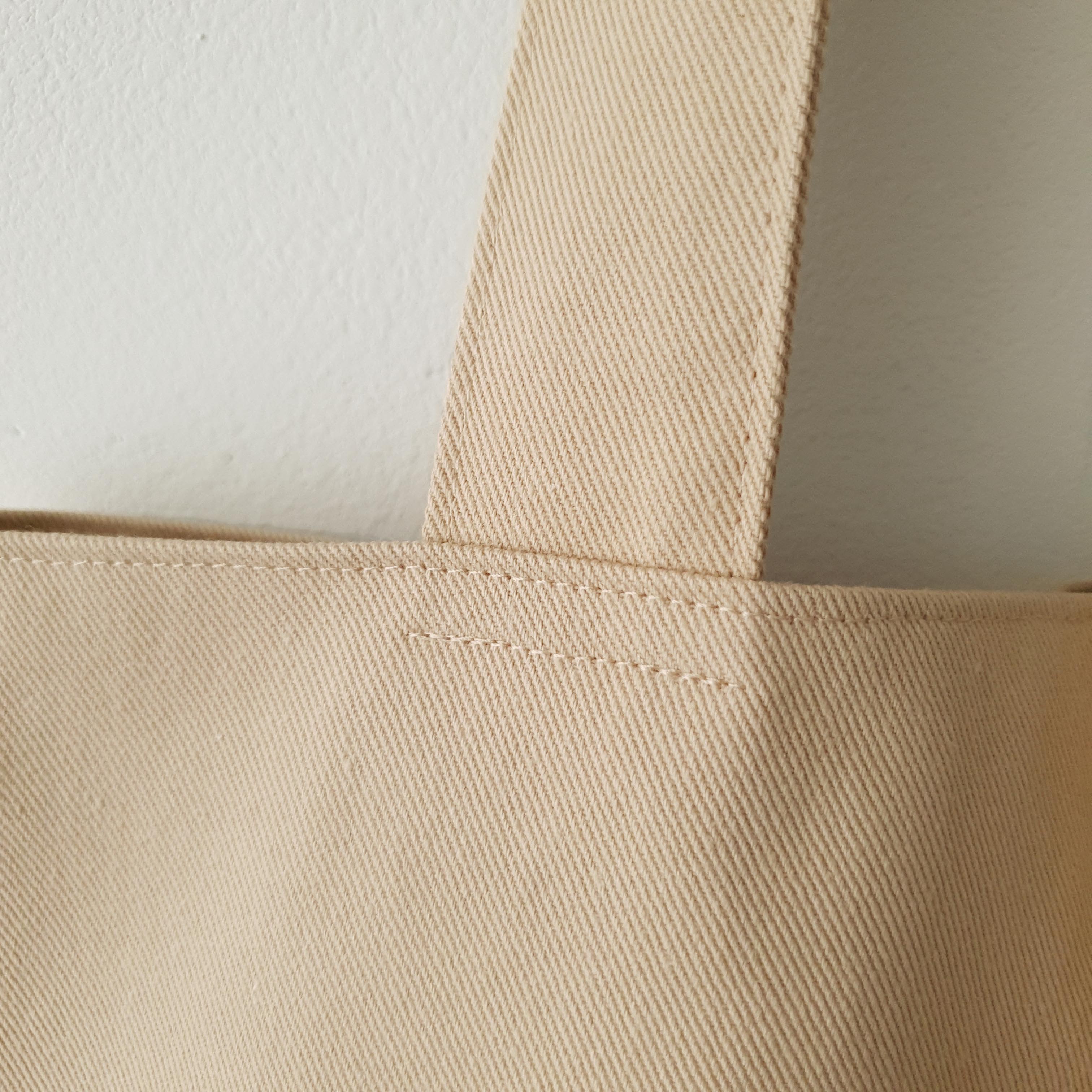 Twill simple line bag - sand beige