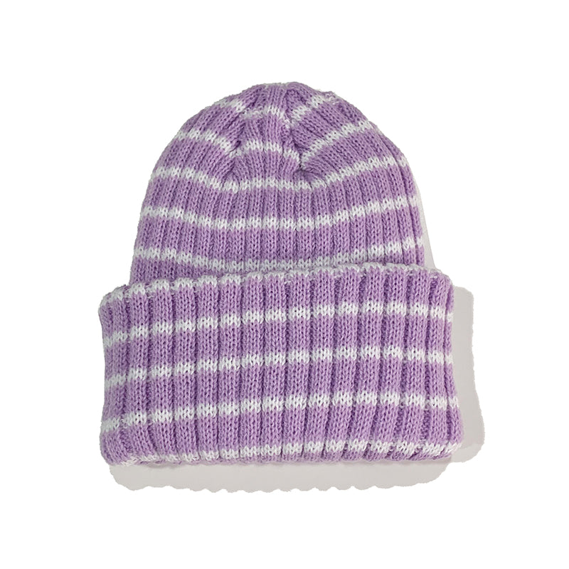 STRIPE LOGO BEANIE LAVENDER