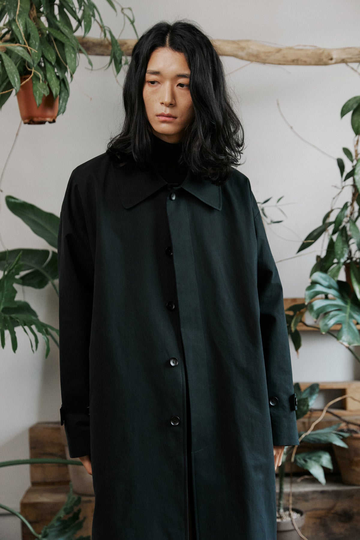 unisex mac coat black