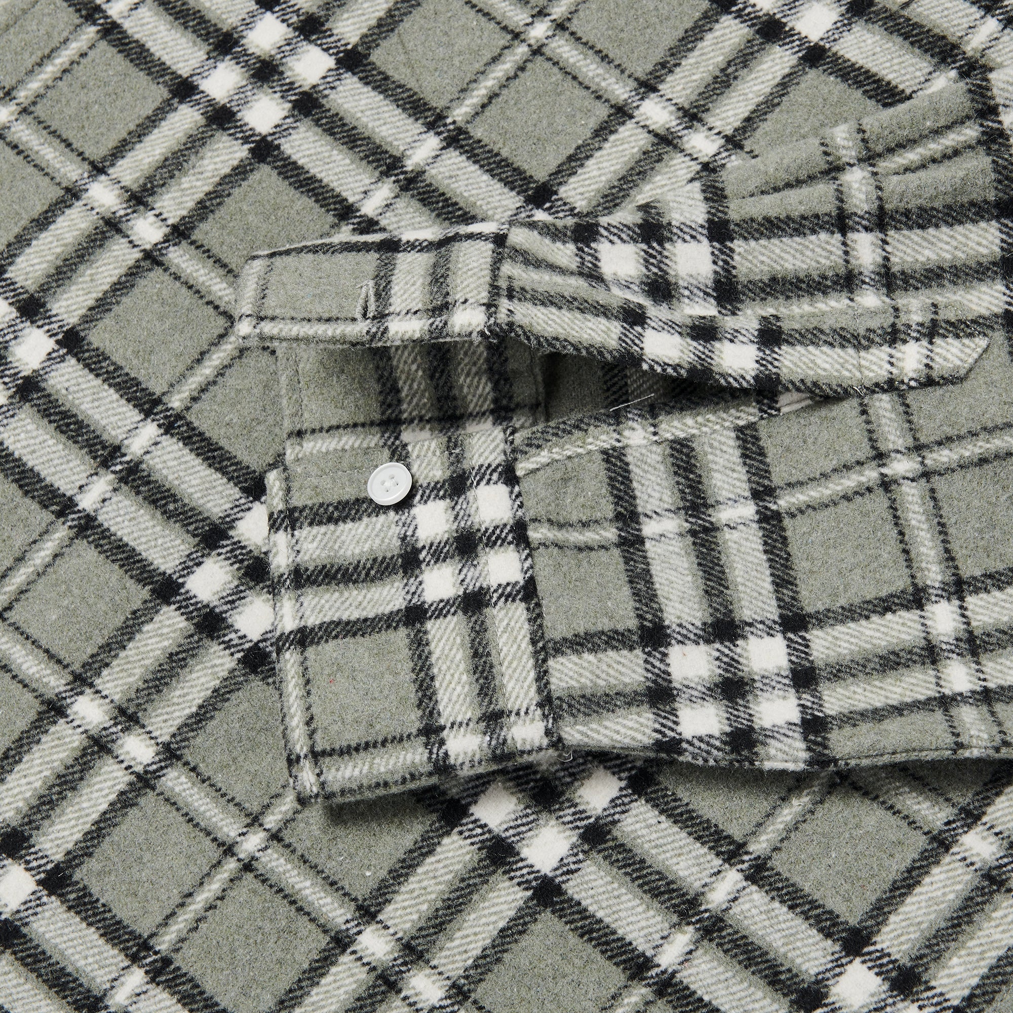 Loose wool check shirts Gray