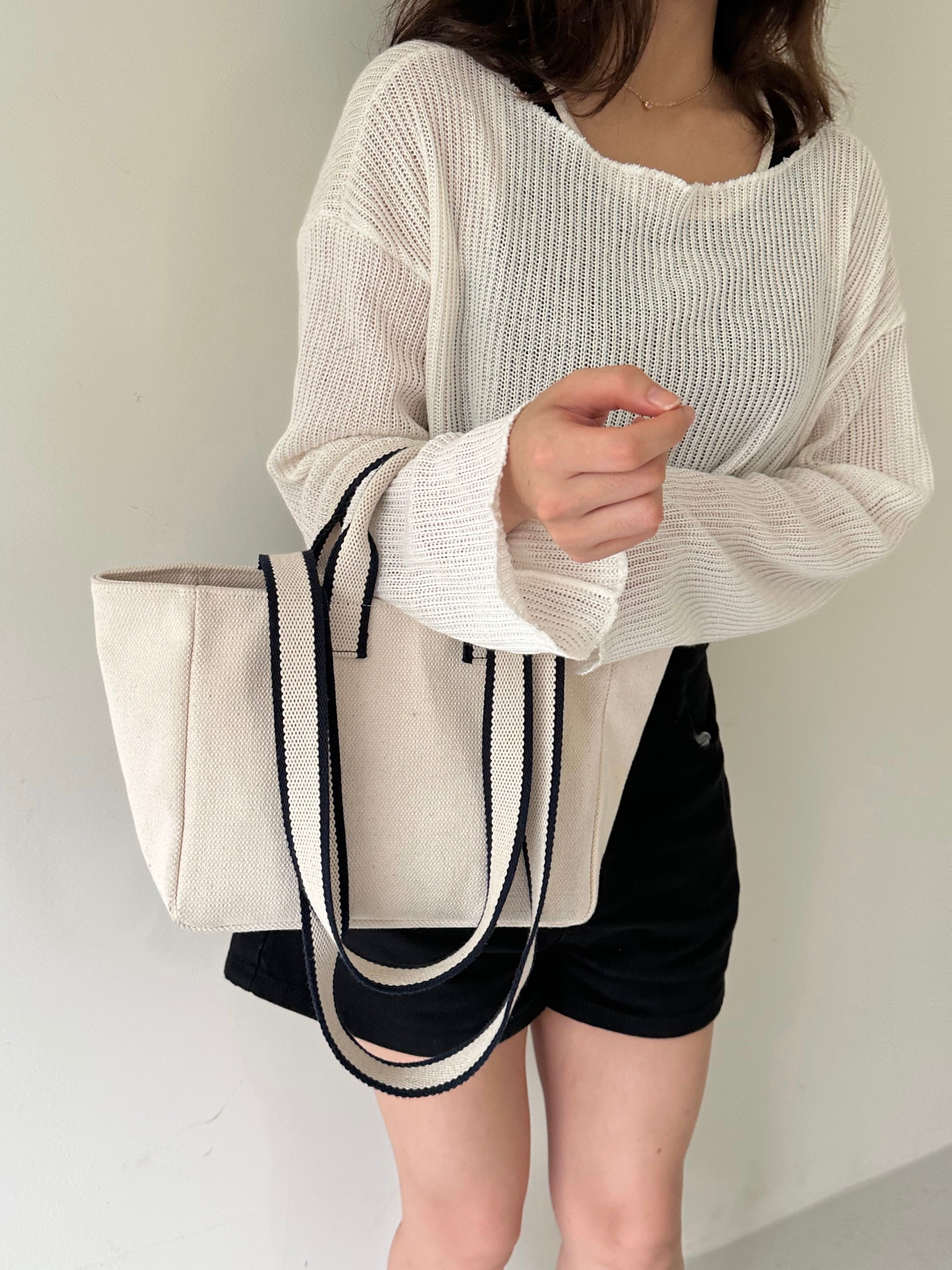 Mini Two-tone Strap Bag (Ivory)