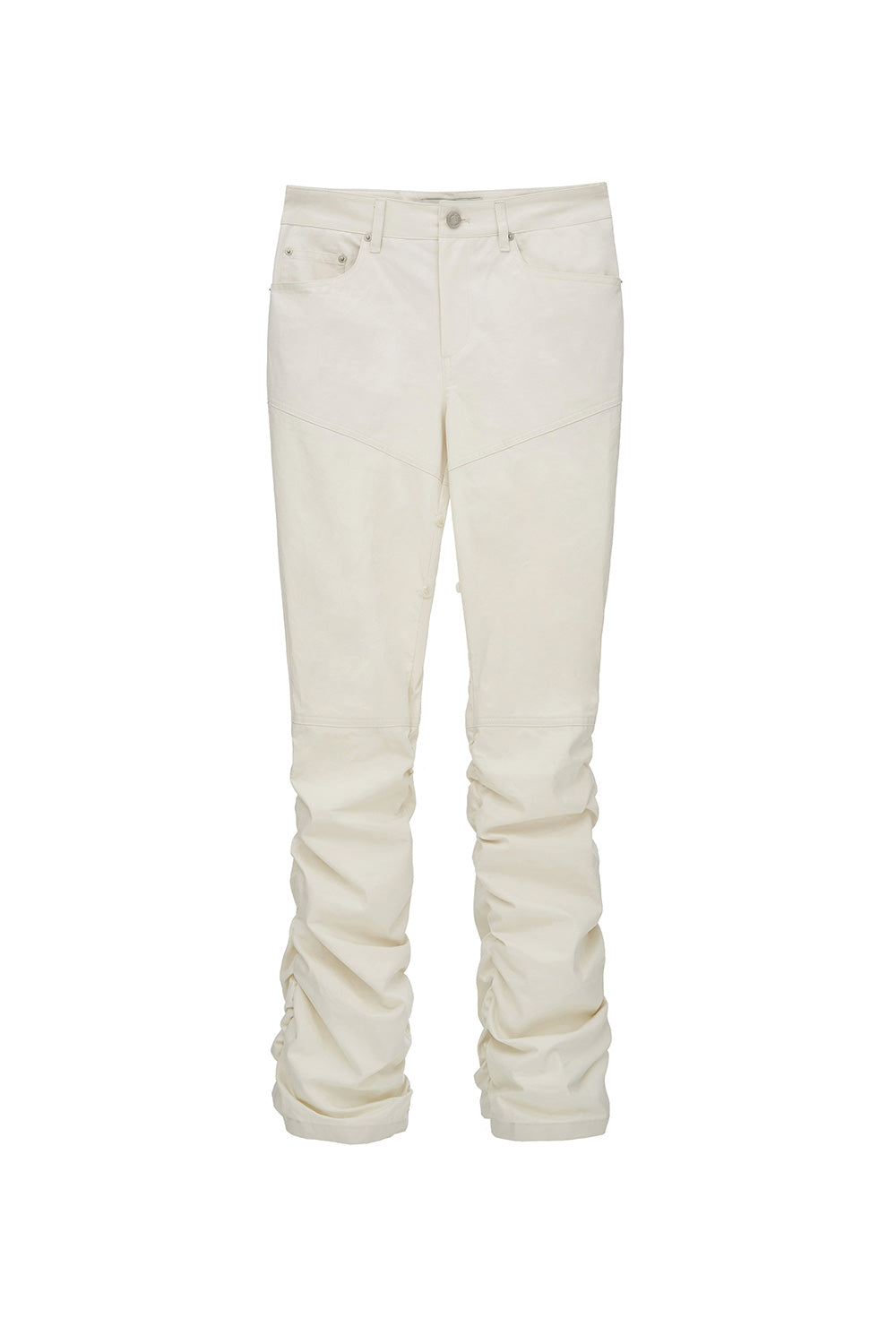 DETACHABLE STRAP SHIRRING PANTS (IVORY)