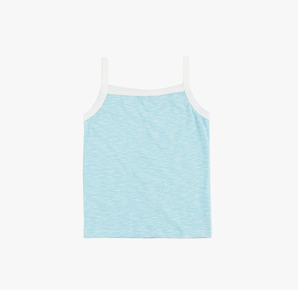 Stripe wide strap sleeveless