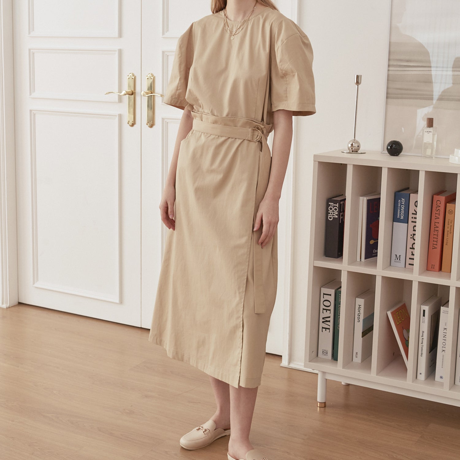 [LINE] D Ring Button Wrap Dress