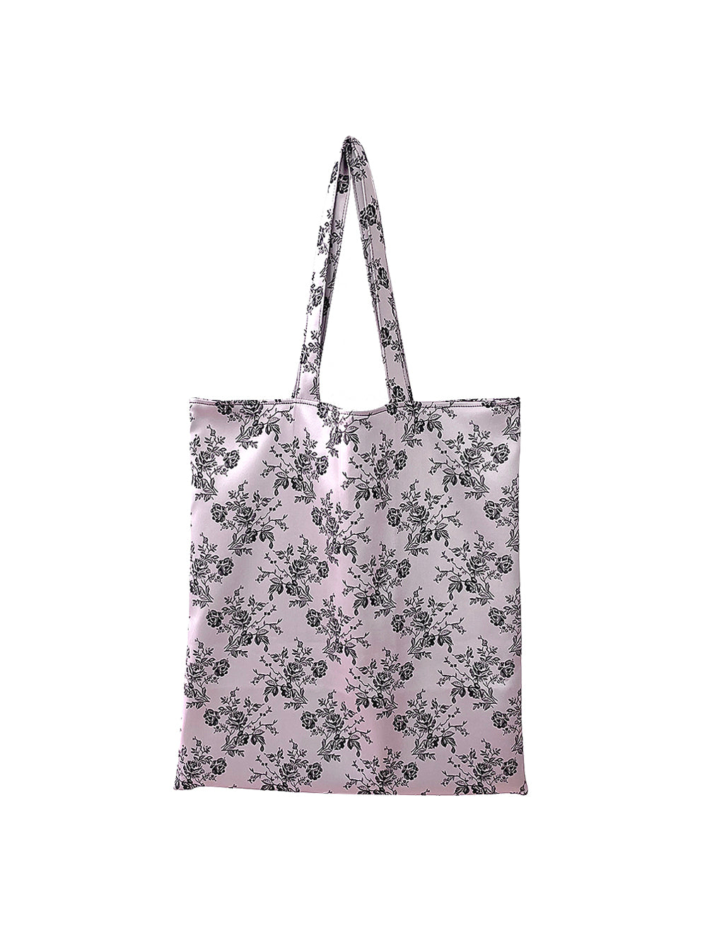 Rose Embroidery Satin Eco-bag (L/Rose Pink)