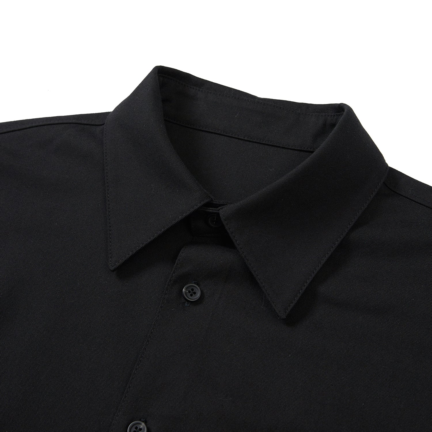 ソリッドオーバーフィットロングスリーブシャツ / Solid Overfit Long sleeve shirt [BLACK]