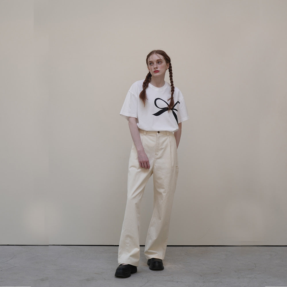 Cream Wide Wing Pants