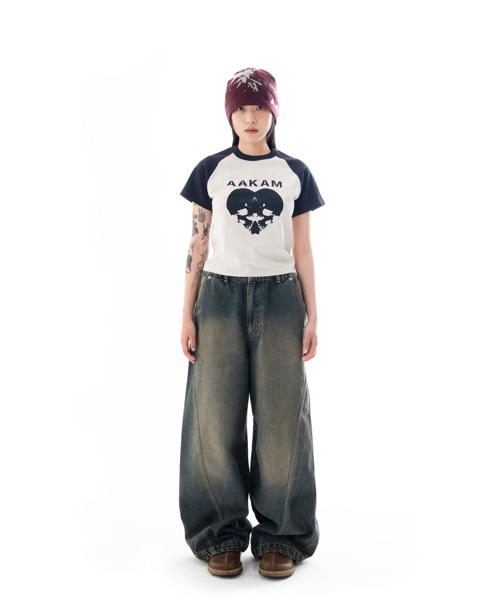 Paneled Denim Pants (Blue)