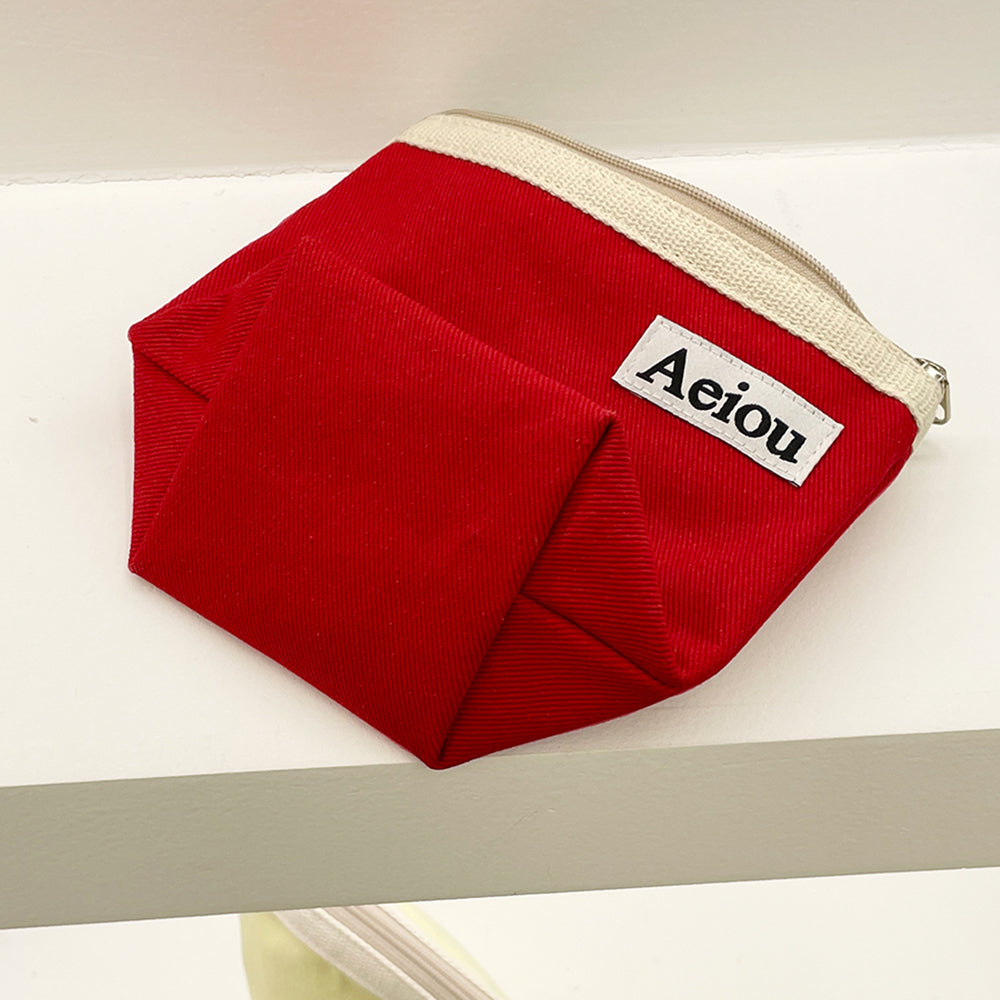 Aeiou Basic Pouch (M size) Red Apple