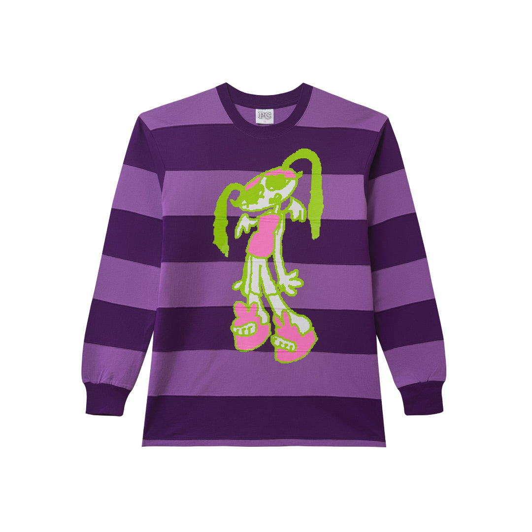 Almost Famous Long Sleeves Stripe Tee - Dark Purple