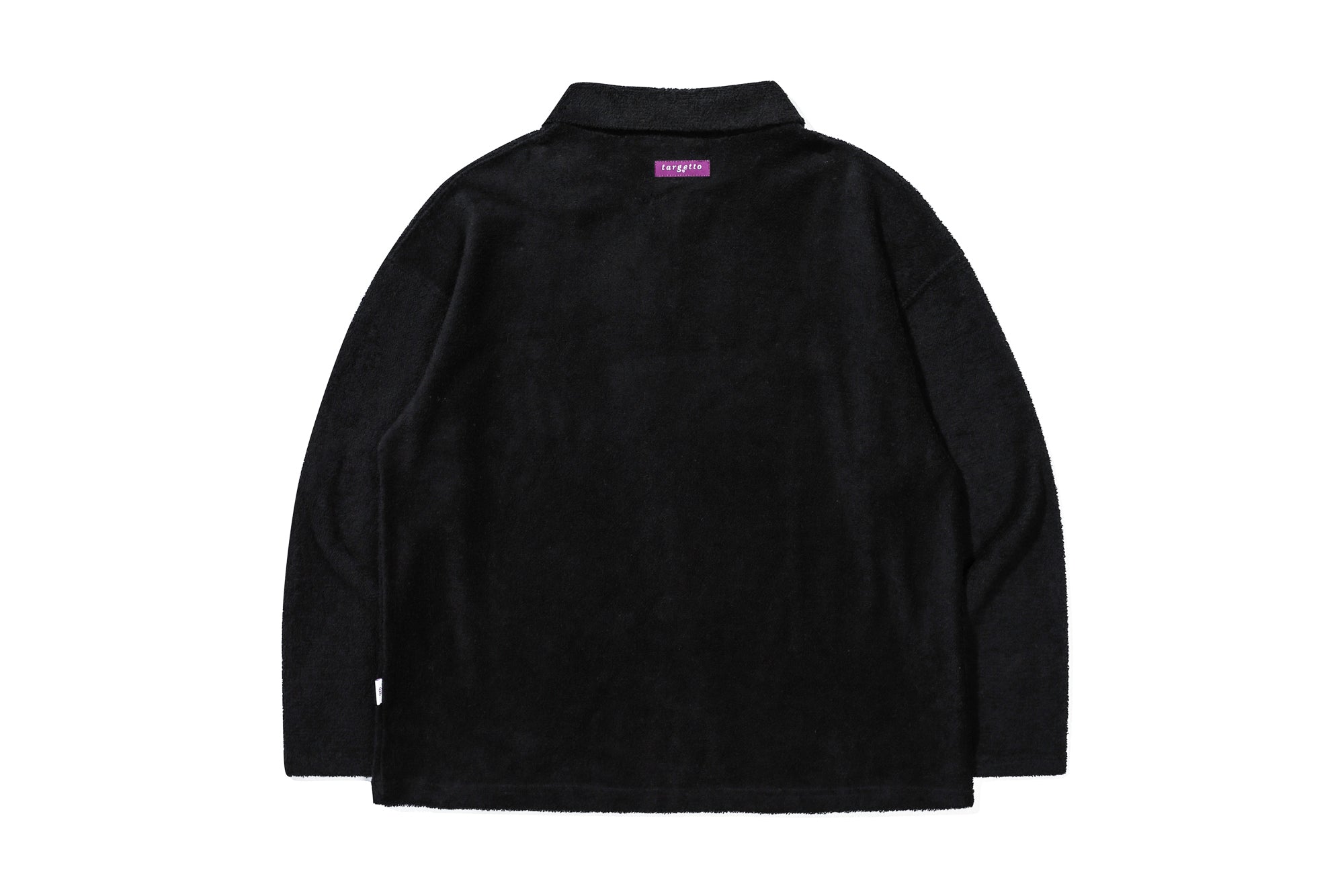 TERRY HALF ZIP UP SWEAT SHIRT_BLACK