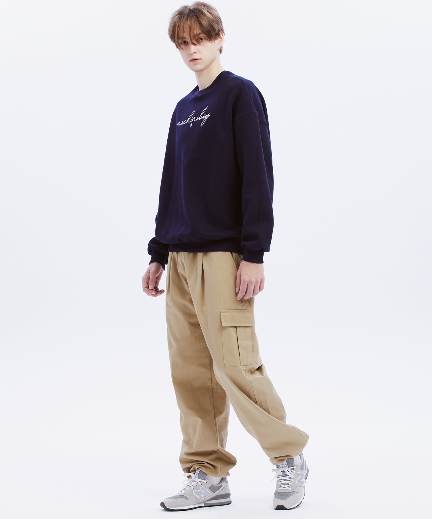 WIDE COTTON CARGO PANTS - BEIGE