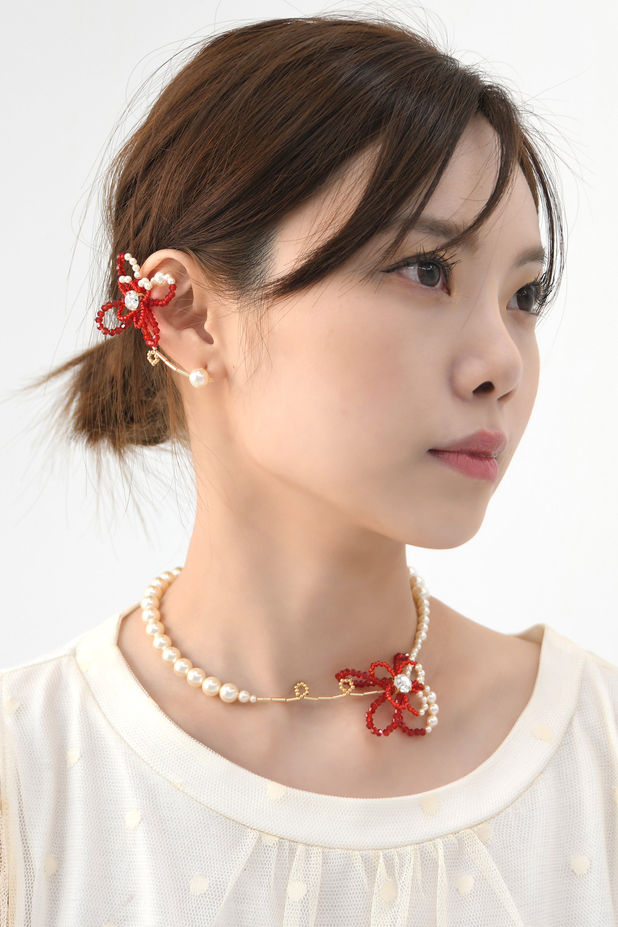 Red Flower Necklace