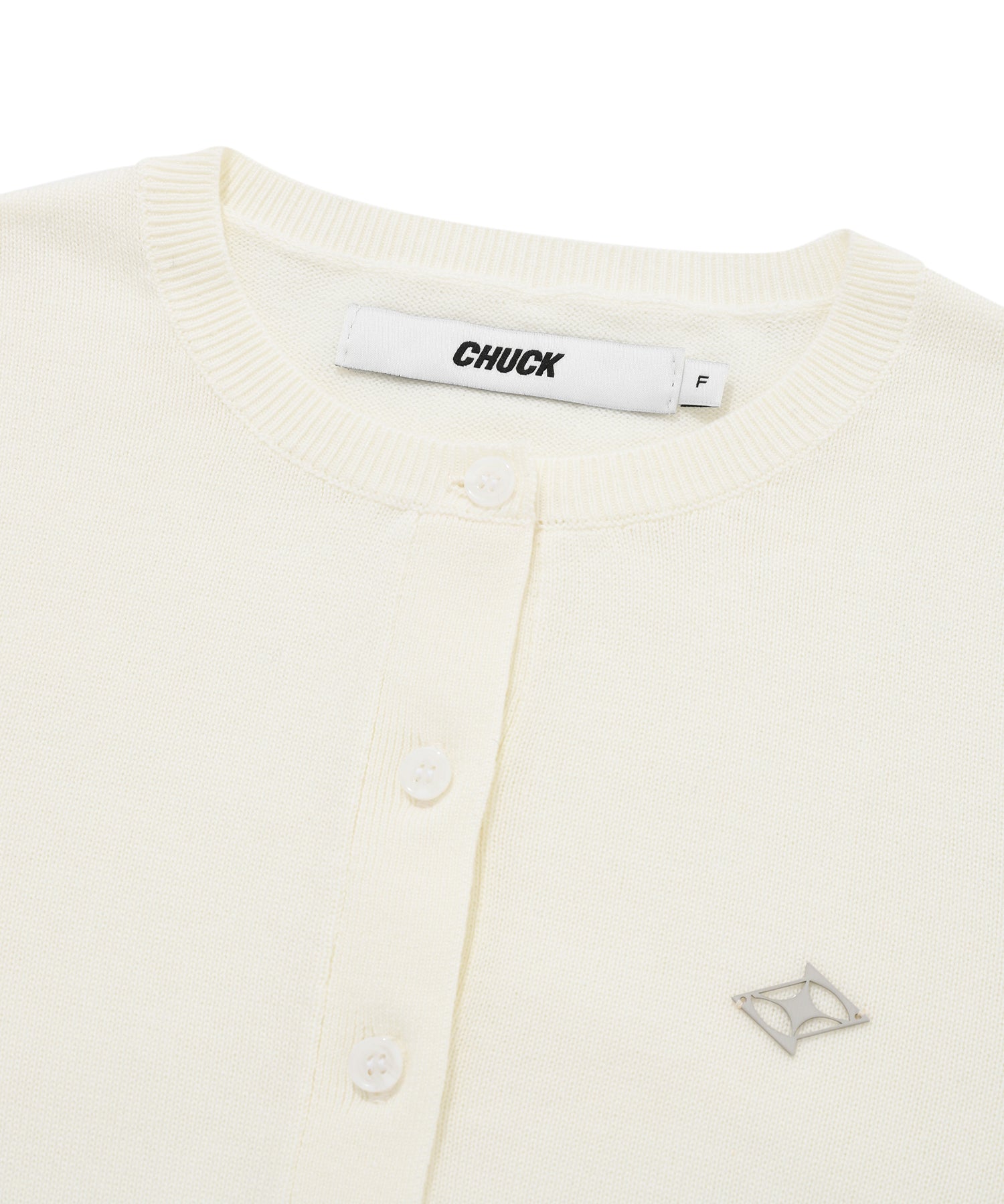 CHUCK スリムフィットラウンドネックカーディガン / CHUCK SLIM FIT ROUND NECK KNIT CARDIGAN (IVORY)