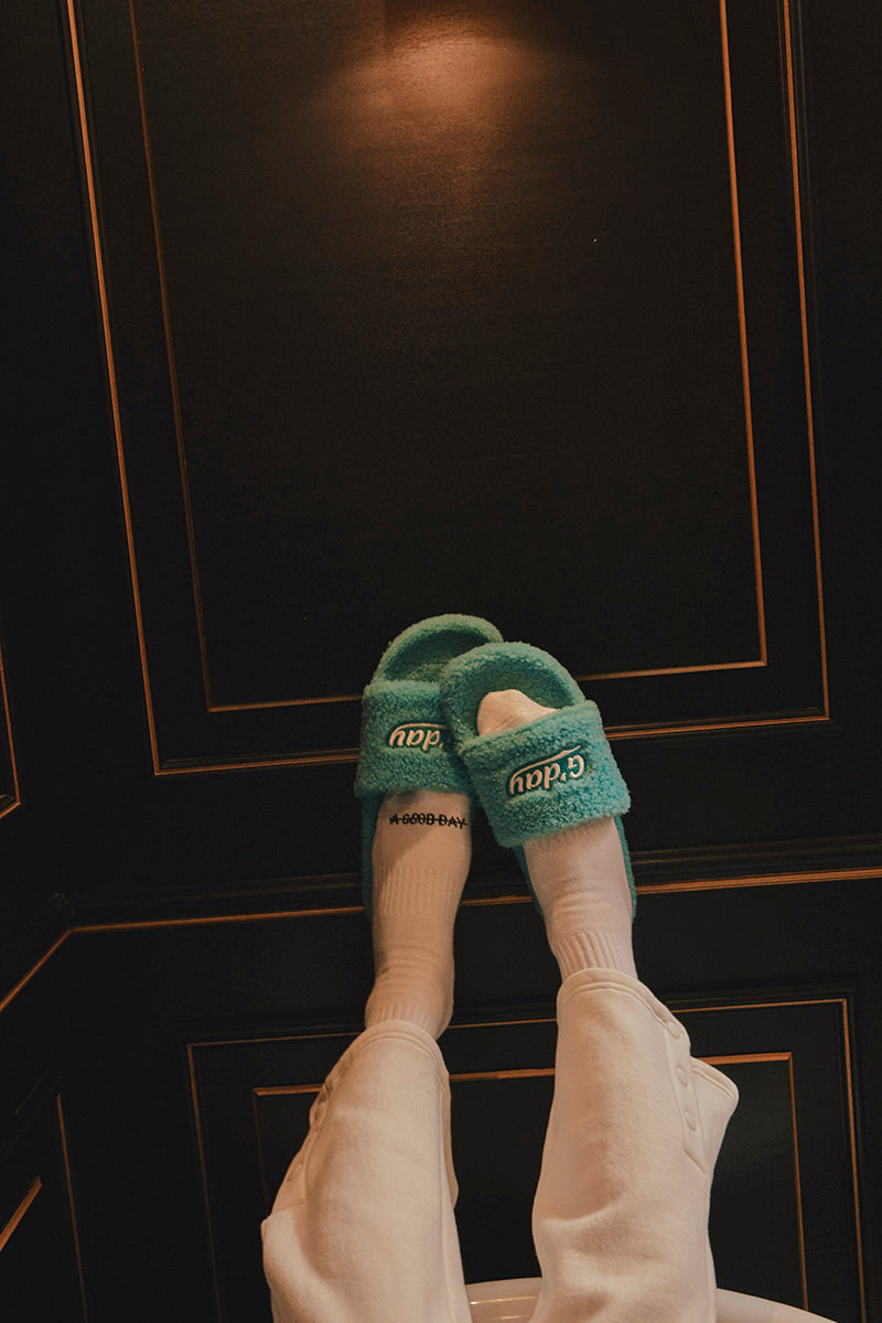 G'day furry sandals (mint)