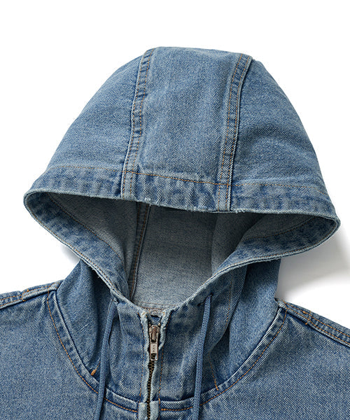 W DENIM HOODIE ZIPUP (L.DENIM)