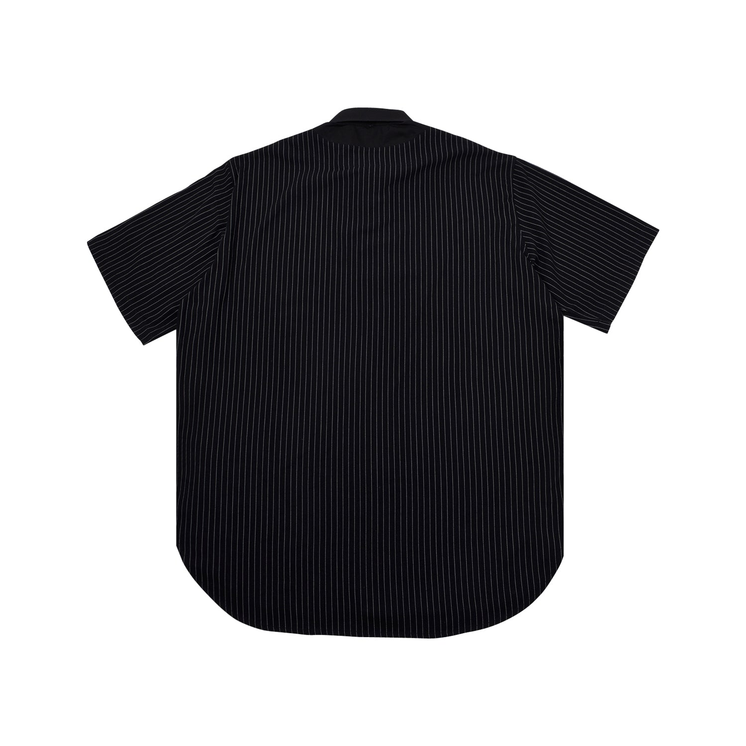 [UNISEX] Logo Applique Linen-Blend Baseball Shirt (Black)