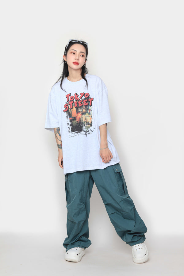 Snap Wide Cargo Pants