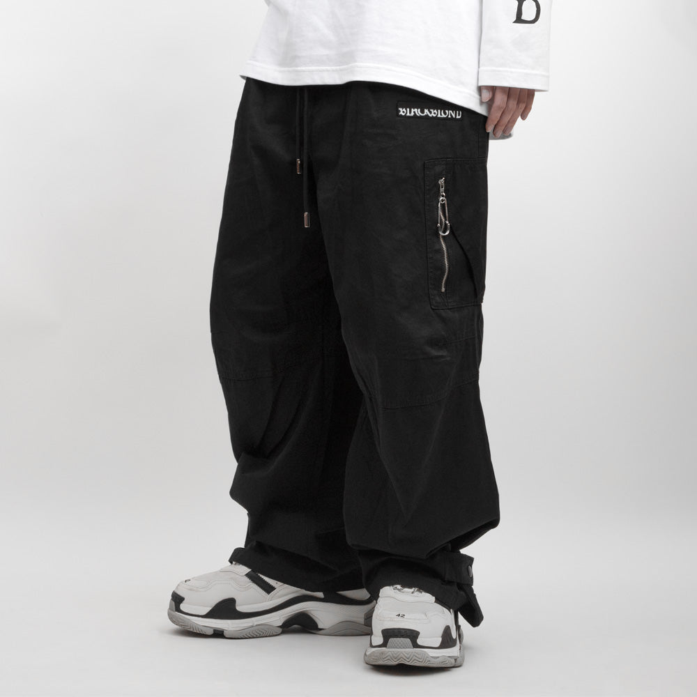 BBD Hidden Guts Logo Wide Cargo Pants (Black)