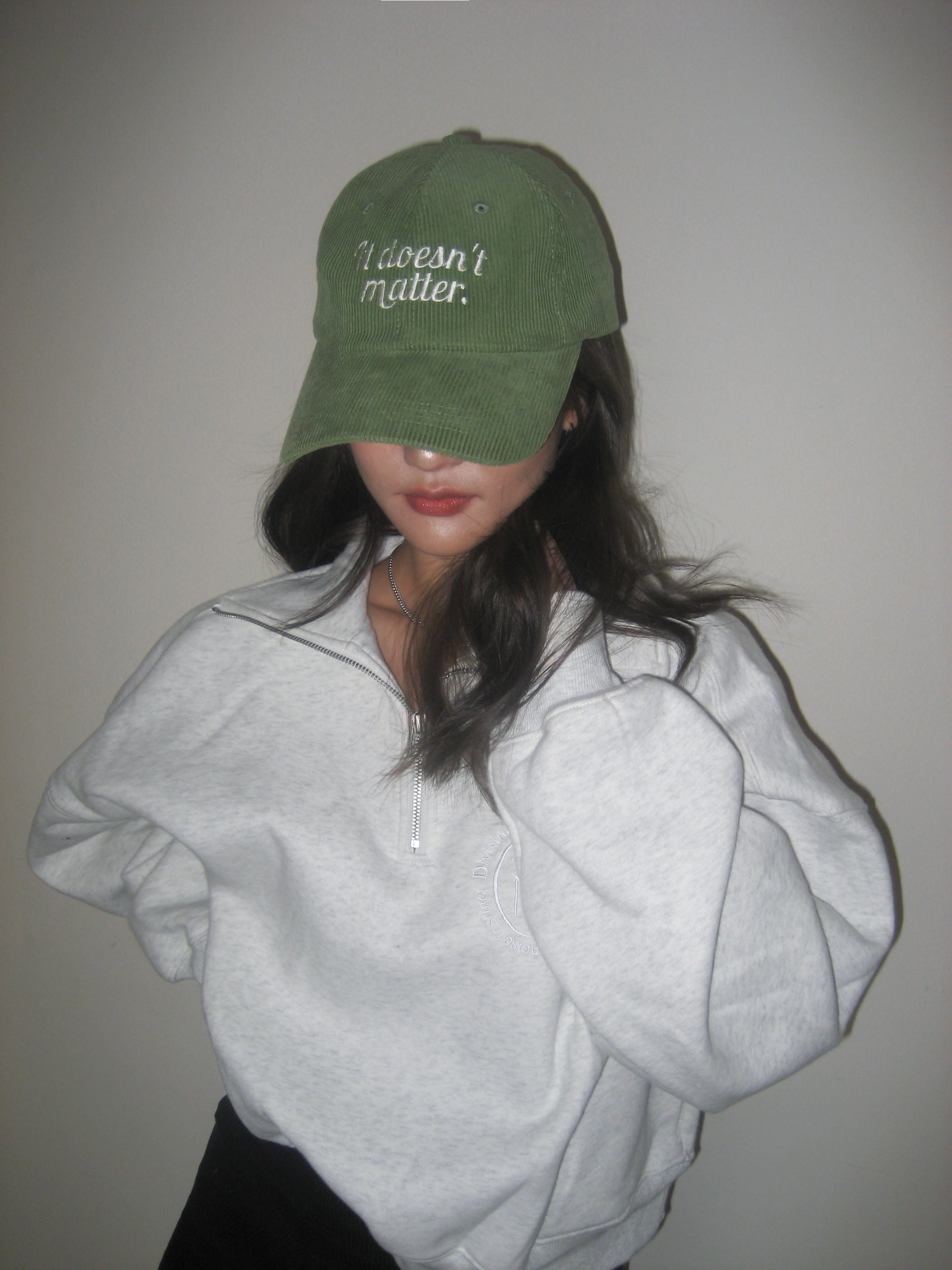 Corduroy logo ball cap (Green)