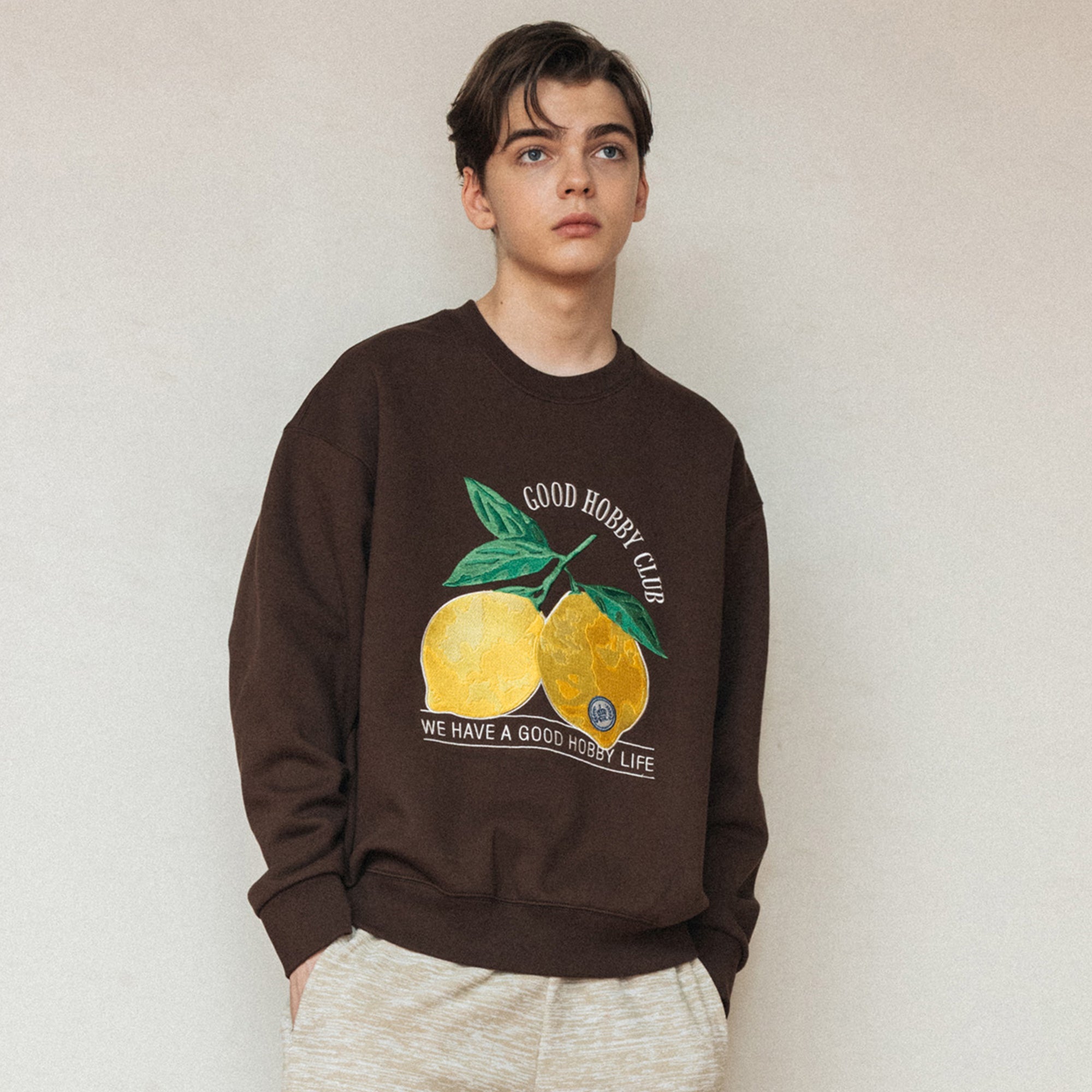 DOUBLE LEMON SWEATSHIRT_BROWN