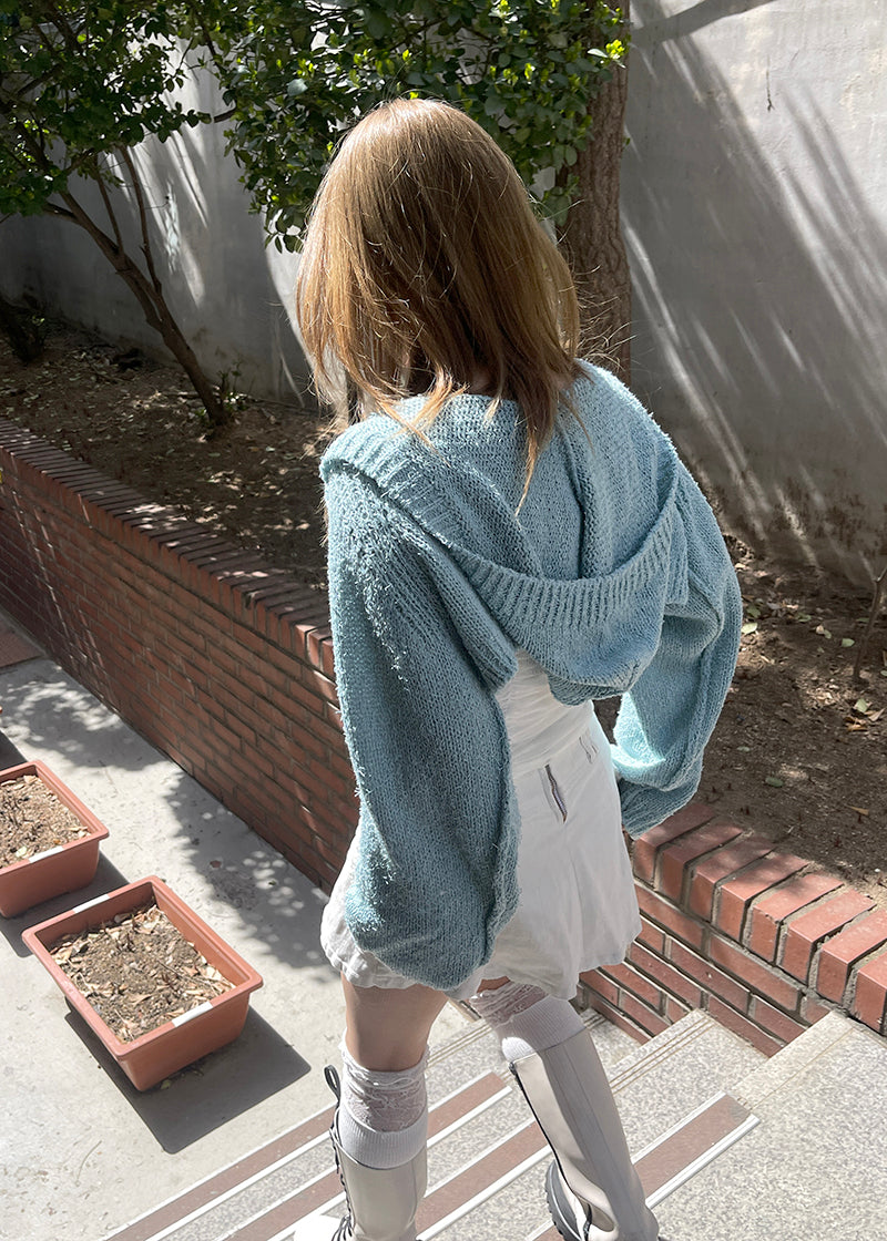 Hooded bolero cardigan