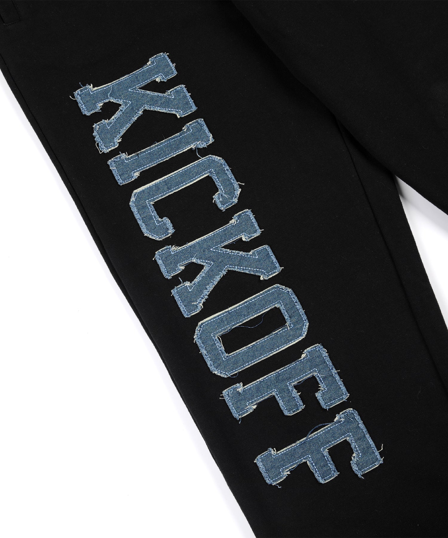 [NK] Denim Patch Sweatpants (Black)_K23ZC216