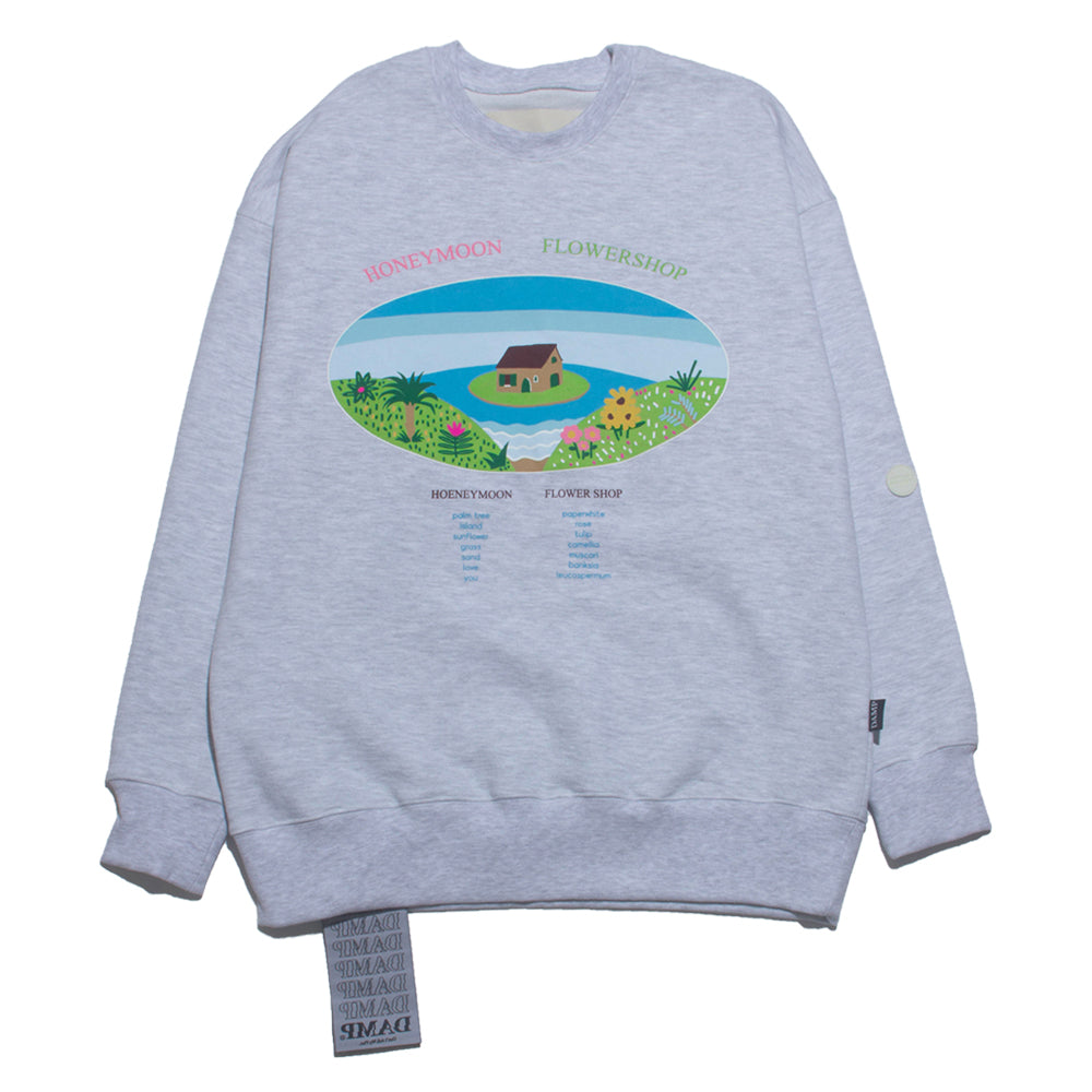 DAMP 'HONEYMOON' SWEAT SHIRT_MELANGE GRAY