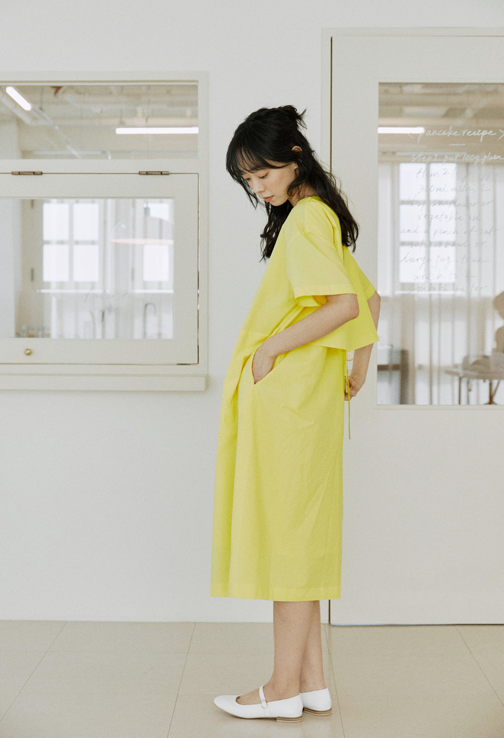 layered ribbon onepiece yellow