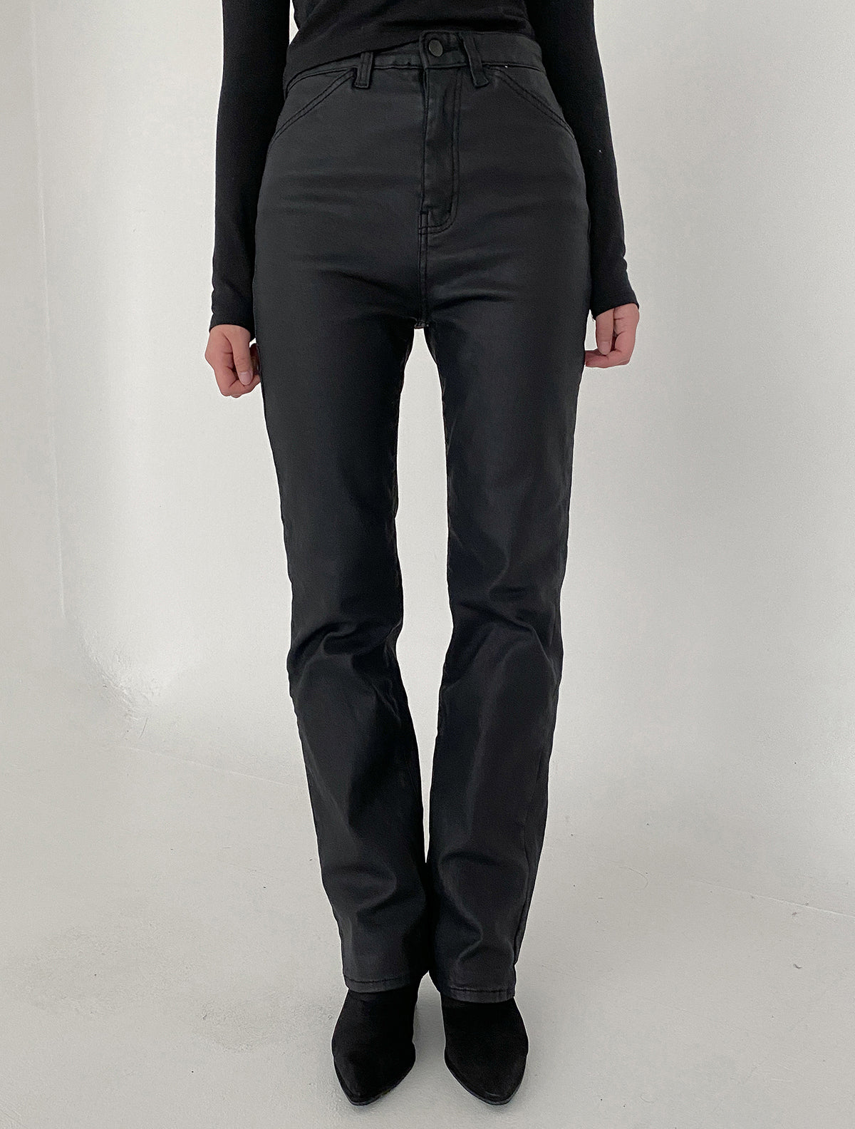 no.3387 Coated Straight Pants [ S ]