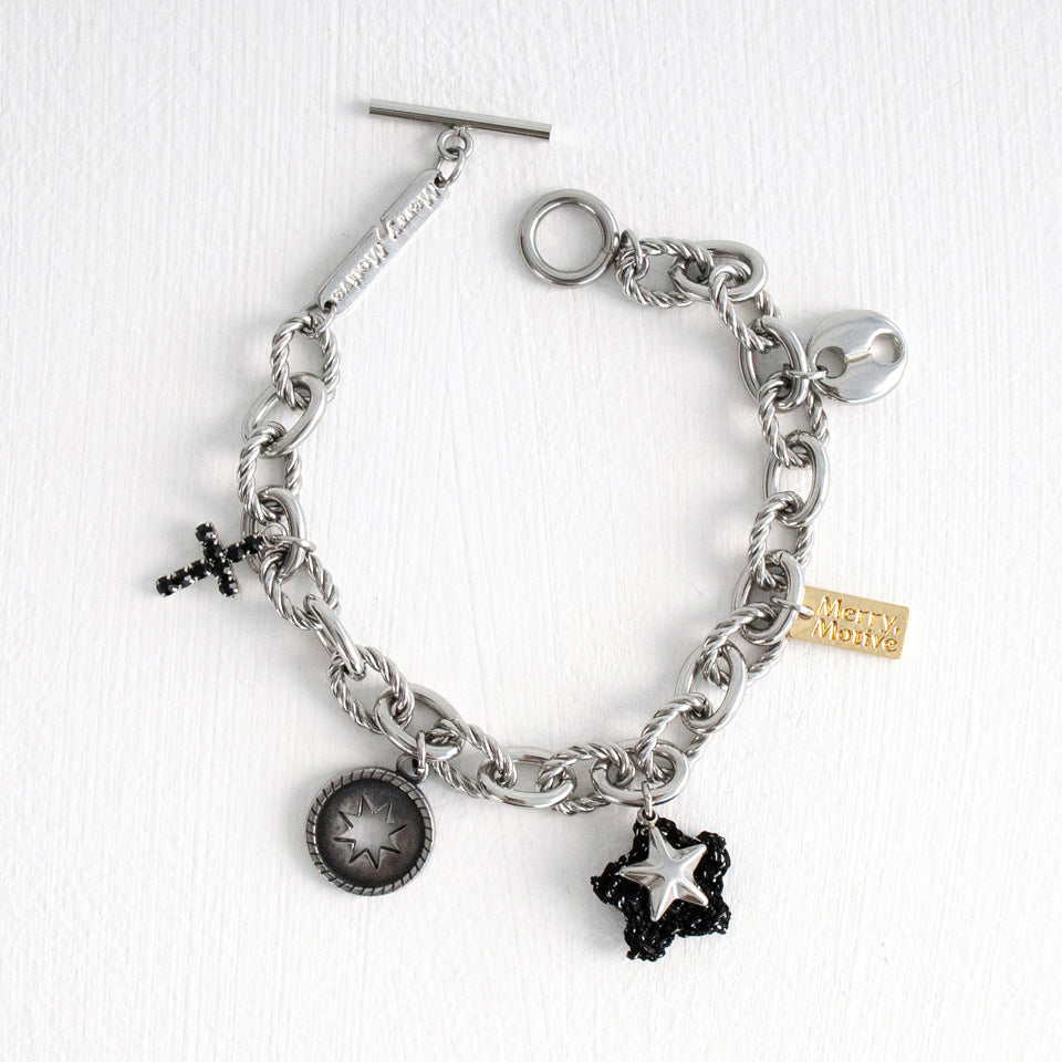 [Unisex] Unique pendant with bold chain bracelet