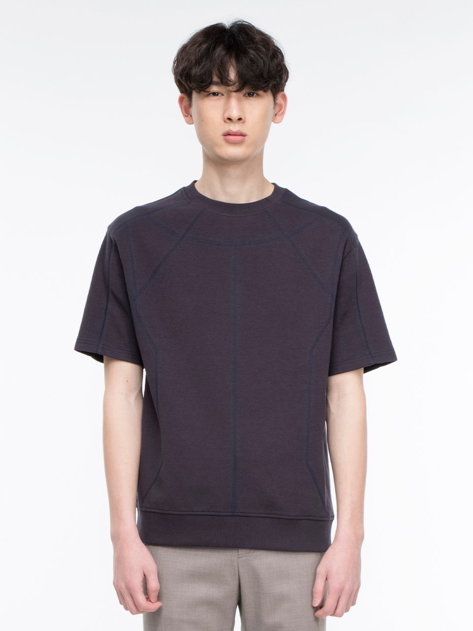 Intervein Stitch Short Sleeve Sweatshirt