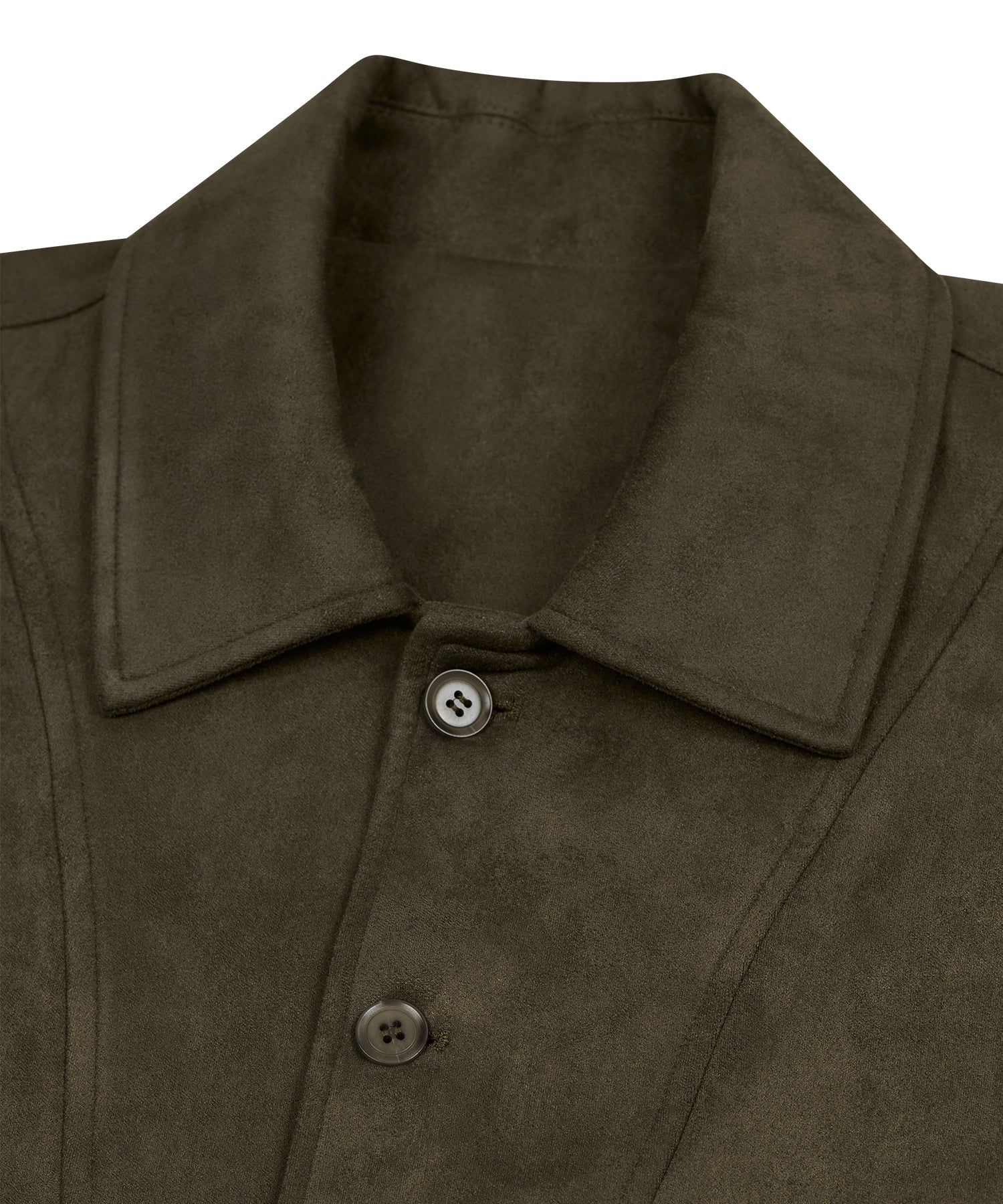 87-STAN033 [Vegan Suede] Bold Waistich Suede Jacket Khaki