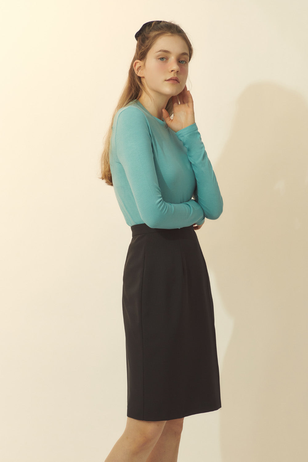 [BREEZE] Slim Long Sleeve T-Shirts_BLUE MINT (CTD1)